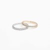 Rings Anna Sheffield | White Gold & White Diamond 2 Mm Attelage French-Cut Pav Band