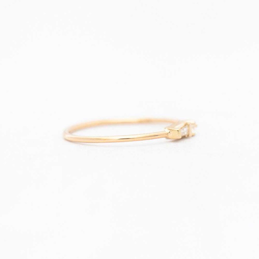 Rings Zoe Chicco | Tapered Baguette And Prong Diamond Ring