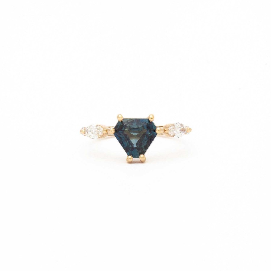 Rings Porter Gulch | 2.10 Ct Teal Shield-Cut Sapphire Harley Ring