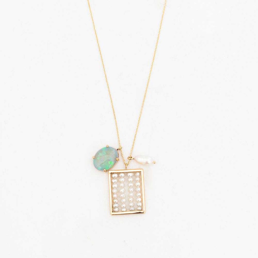 Necklaces And Pendants WWAKE | Pearl And Opal Charm Necklace