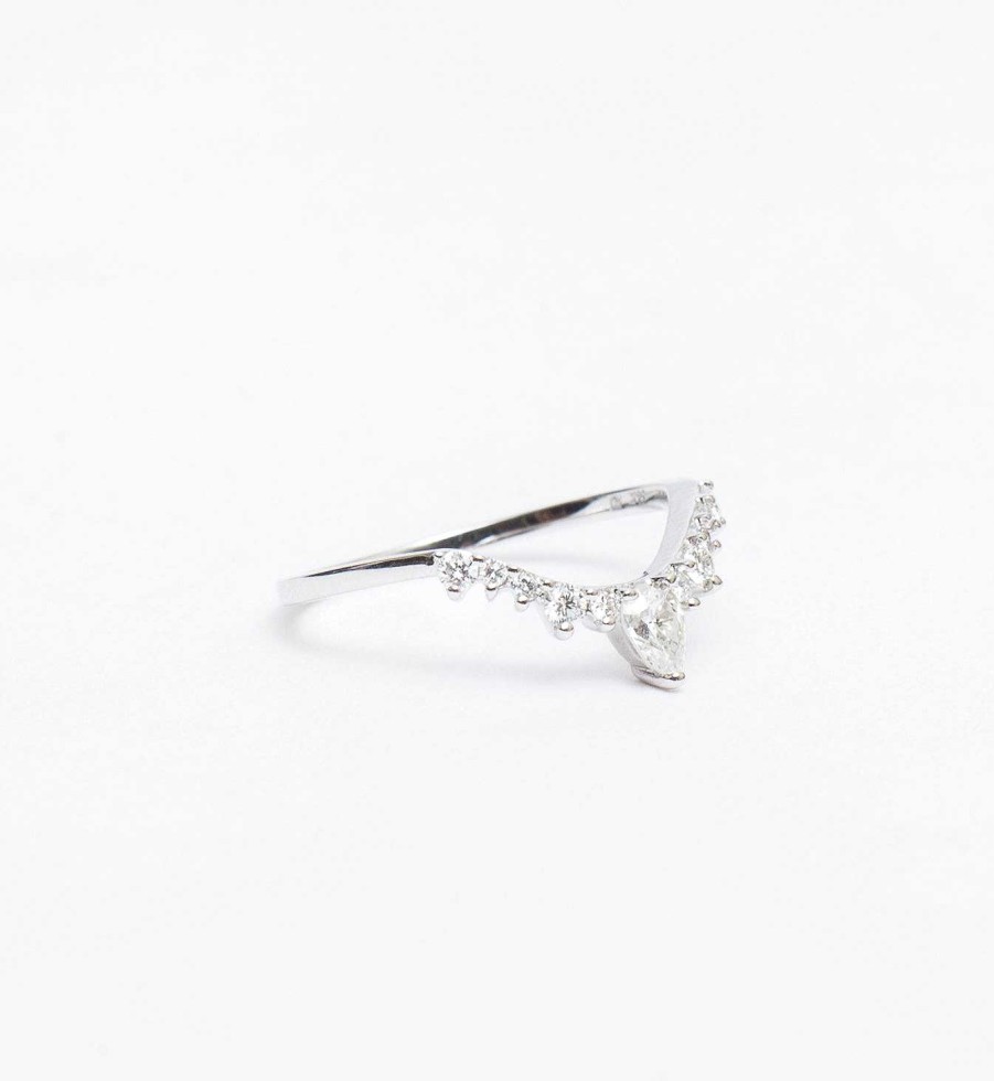 Rings Anna Sheffield | White Diamond Pear Celestine Band