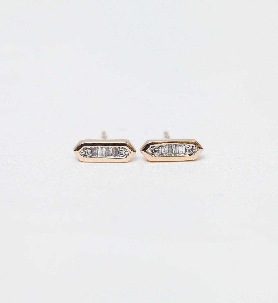 Earrings Adina Reyter | Baguette Bar Studs