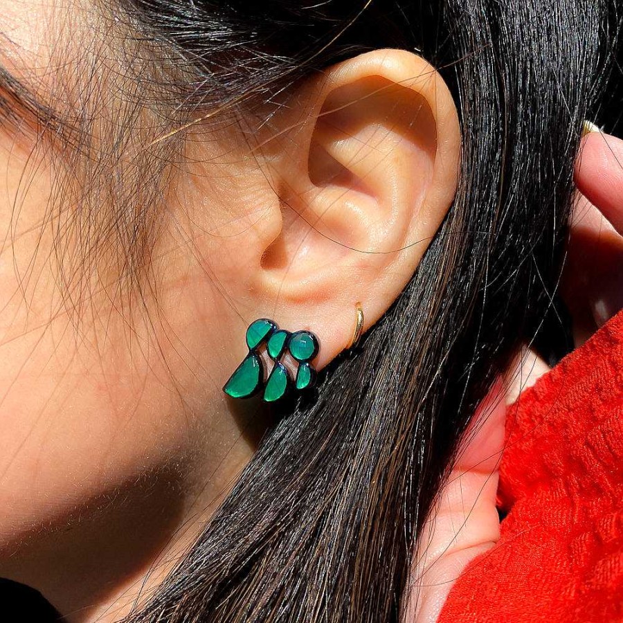 Earrings NAKARD | Green Onyx Prawn Earrings