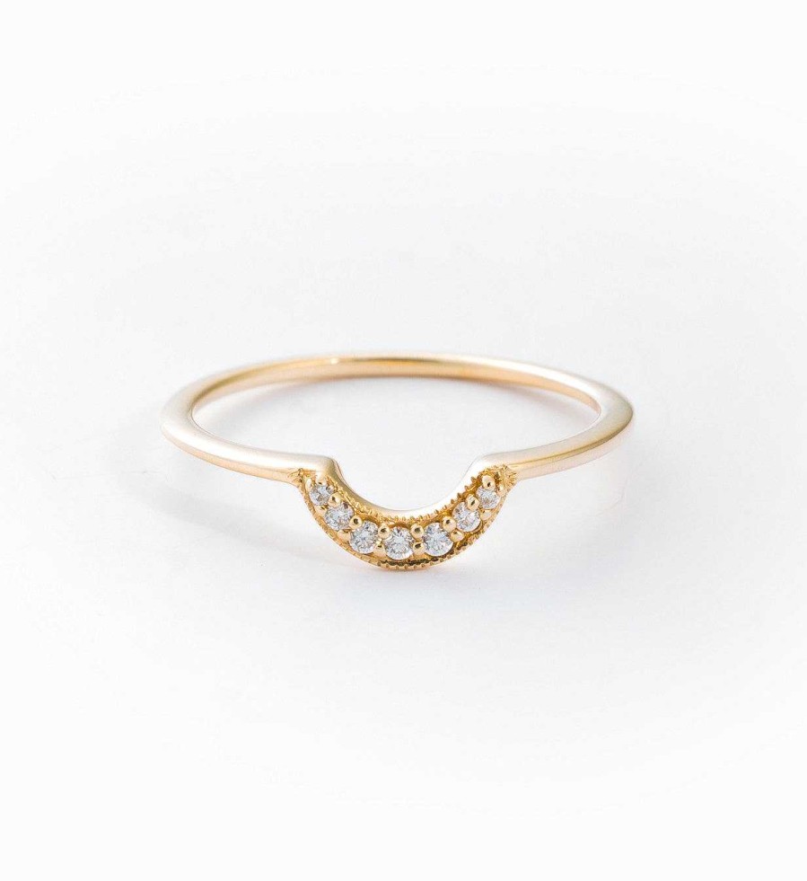 Rings Anna Sheffield | Gold Tiny Crescent Ring