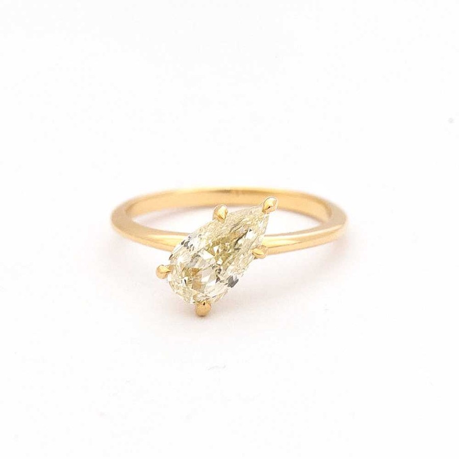 Rings The Future Fine | 1.62 Ct Tilted Champagne Pear Vault Five-Prong Solitaire