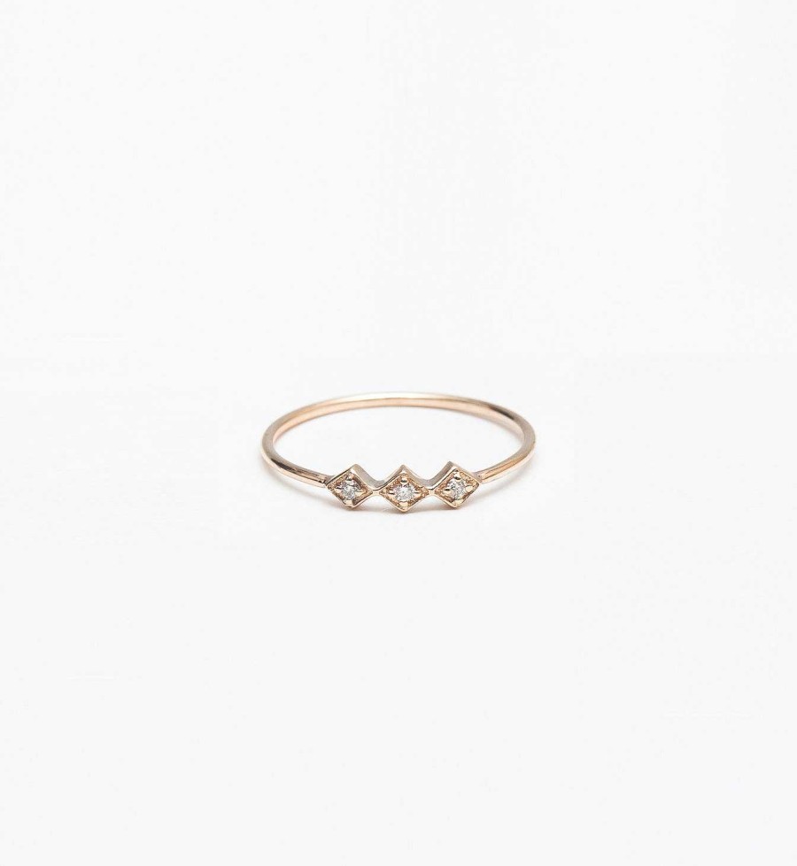 Rings Zoe Chicco | Tiny Diamond Shape Line Ring