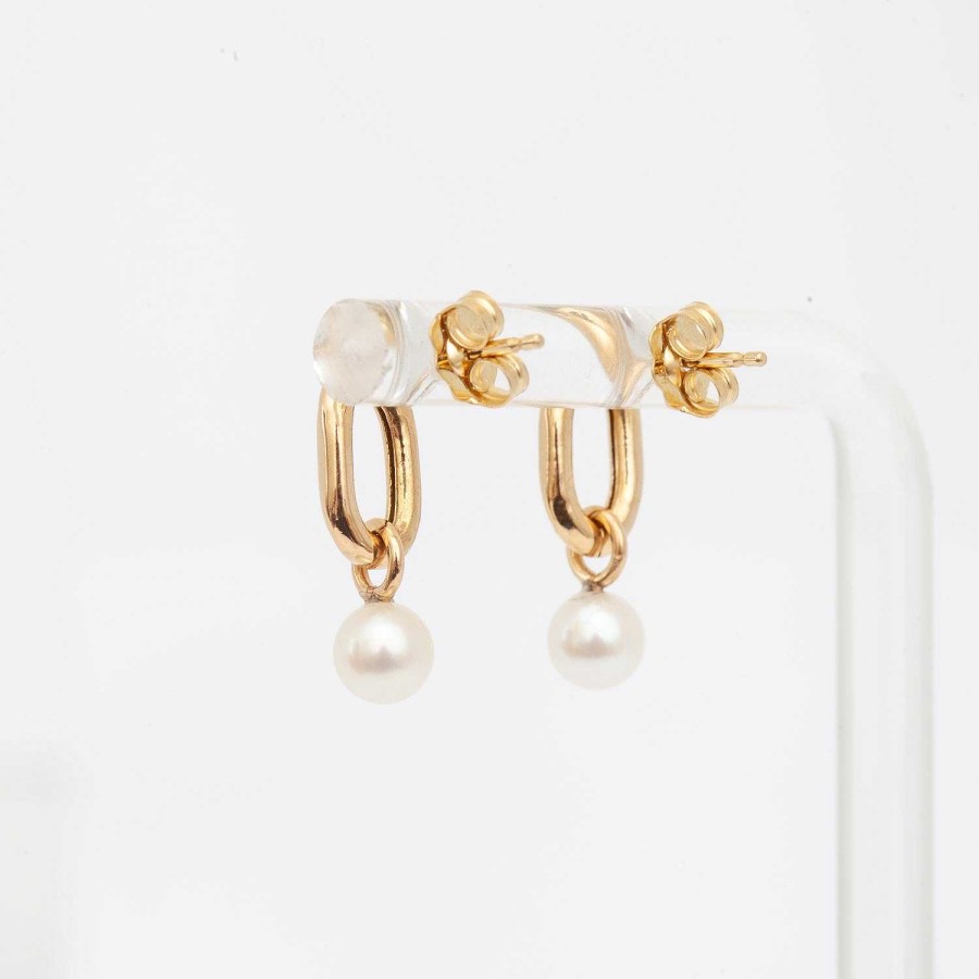 Earrings Zoe Chicco | Xxl Link & Dangling Pearl Earrings