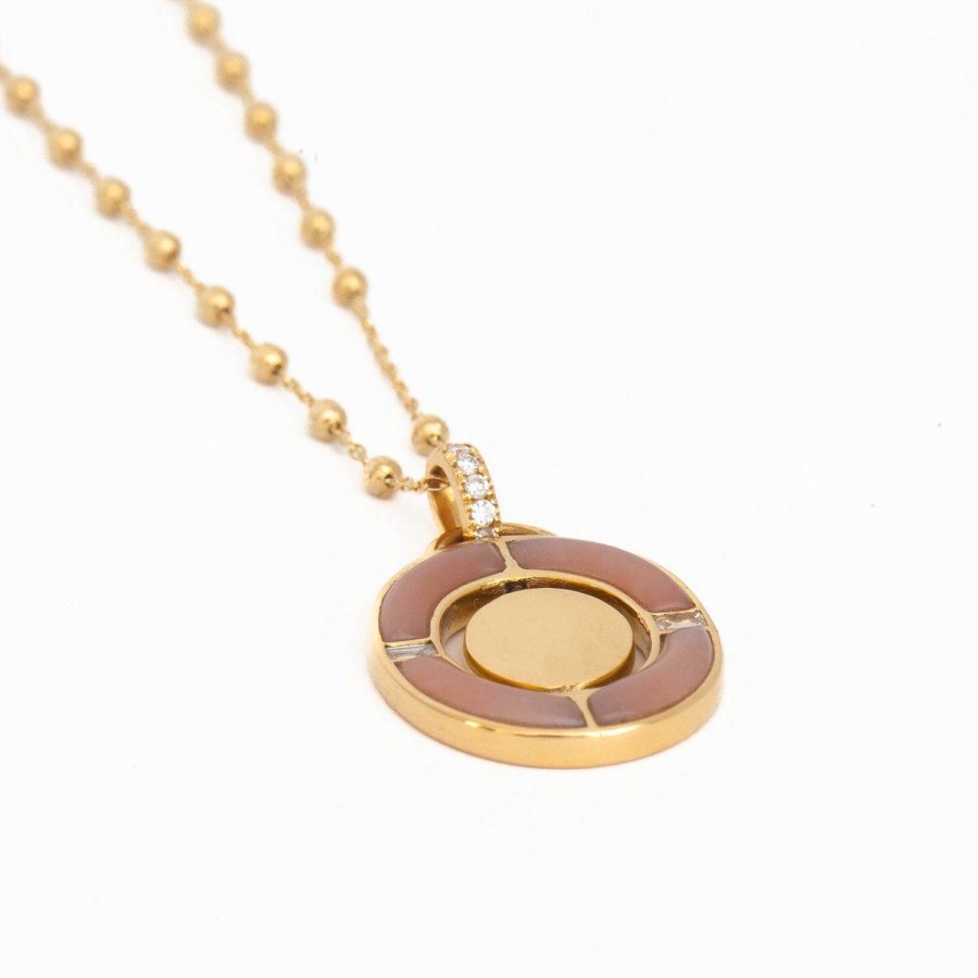 Necklaces And Pendants Sorellina | Pink Opal Gemelli Inlay Pendant