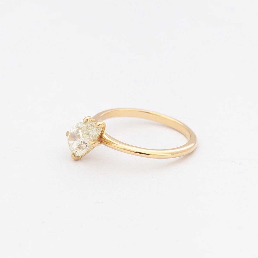 Rings The Future Fine | 1.62 Ct Tilted Champagne Pear Vault Five-Prong Solitaire