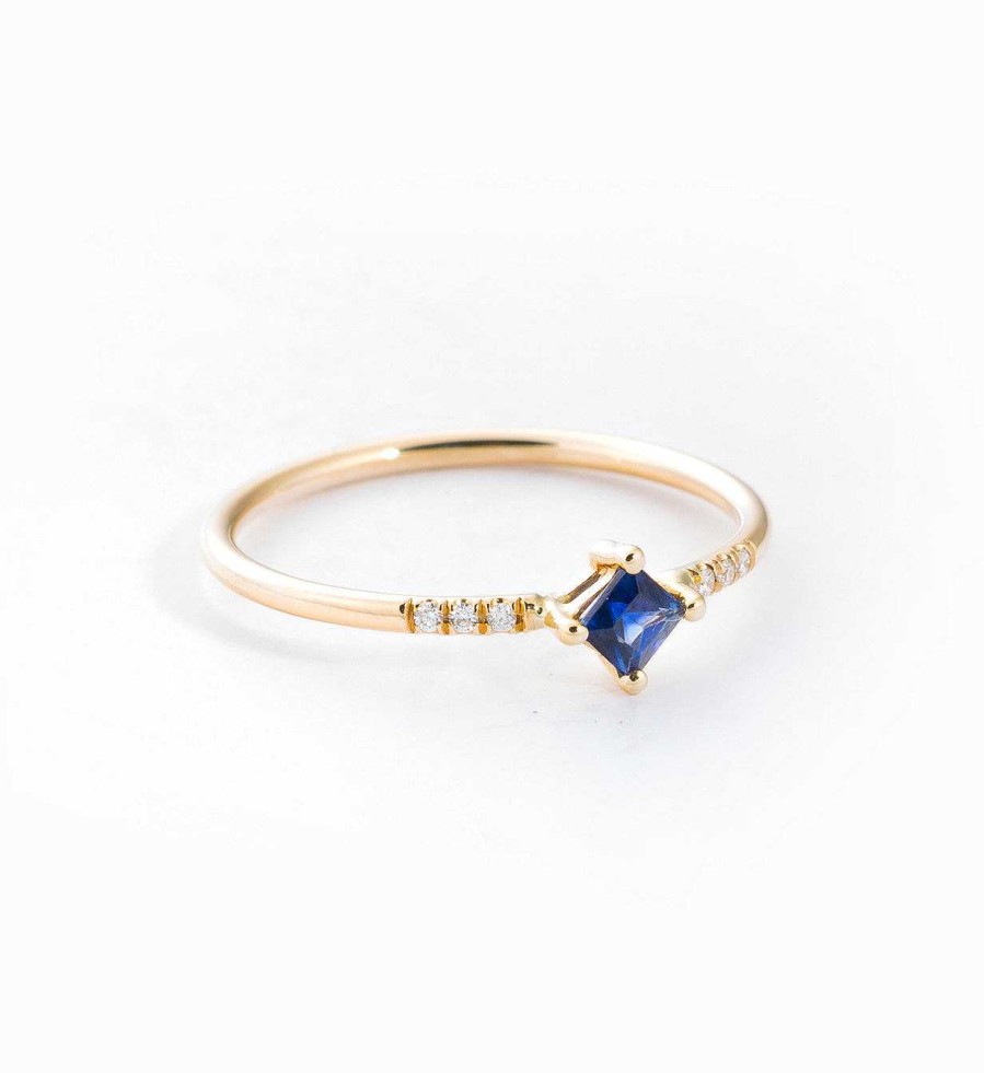 Rings Jennie Kwon | Gold Sapphire Point Equilibrium Ring