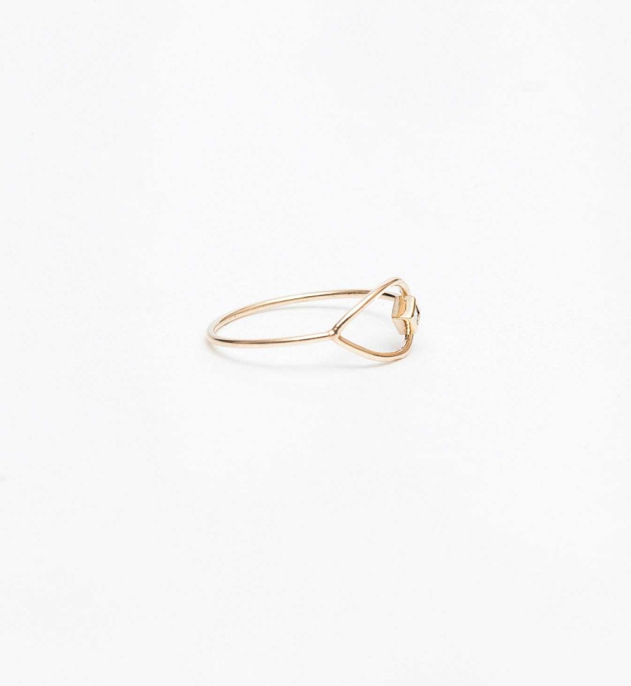 Rings Zoe Chicco | Horizontal Open Tear Princess Diamond Ring