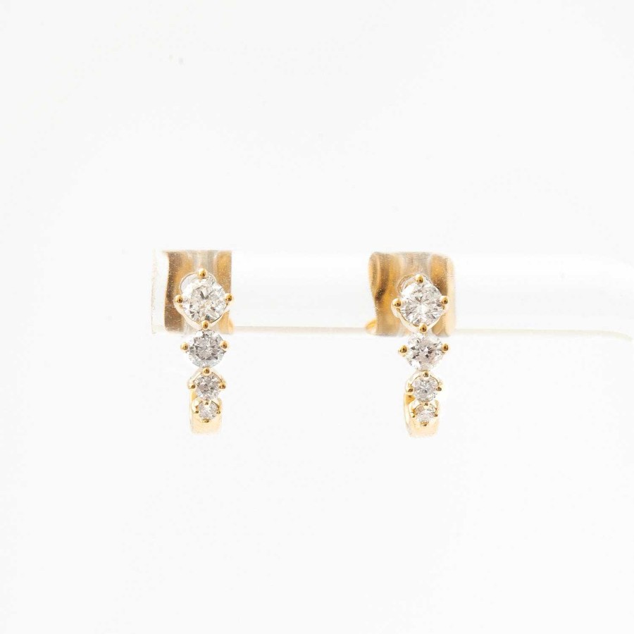 Earrings Adina Reyter | Paris Diamond J Hoops