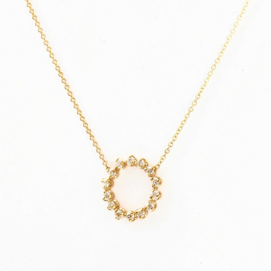 Necklaces And Pendants Zoe Chicco | Prong Diamond Circle Necklace