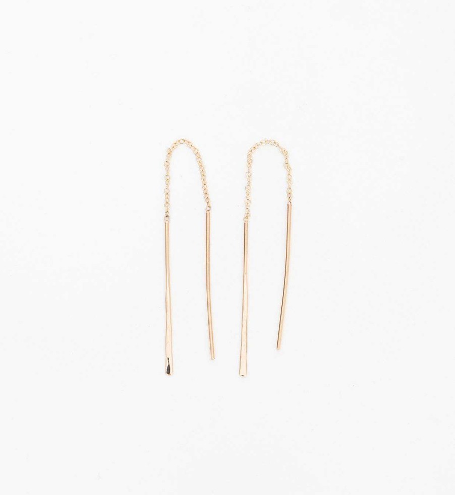 Earrings Zoe Chicco | Short Hammered Wire Threaders