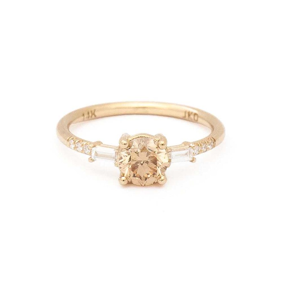 Rings Jennie Kwon | Champagne Diamond Melody Baguette Equilibrium Ring