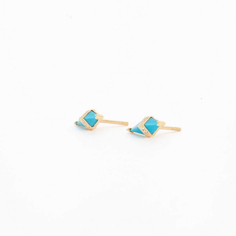 Earrings Sorellina | Turquoise & Diamond Pietra Studs