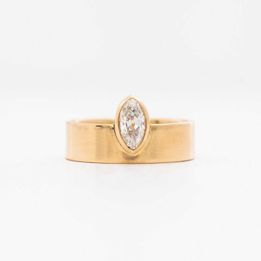 Rings WWAKE | 0.53 Ct Marquise Diamond Monolith Ring