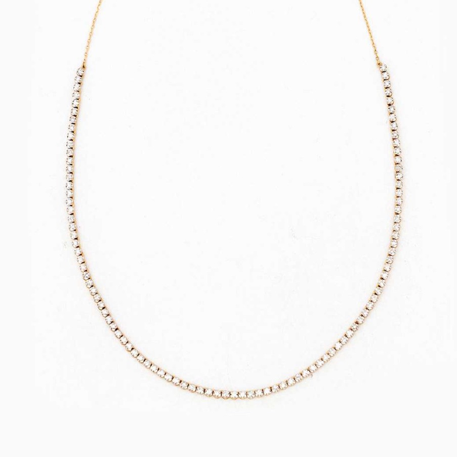 Necklaces And Pendants Adina Reyter | Round Diamond Half Riviera Necklace