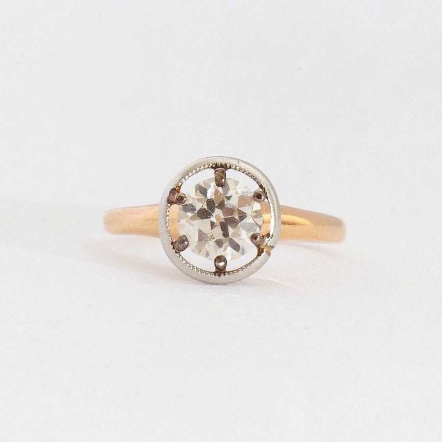 Rings Estate Jewelry | 0.70 Ct Milgrain Halo Solitaire Ring